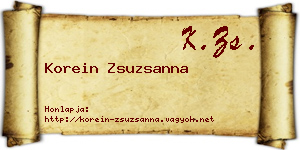 Korein Zsuzsanna névjegykártya
